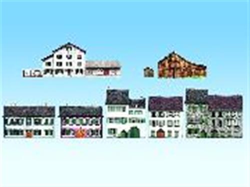 NOCH 60308 Alpenländer, 8 typische Halbreliefgebäude