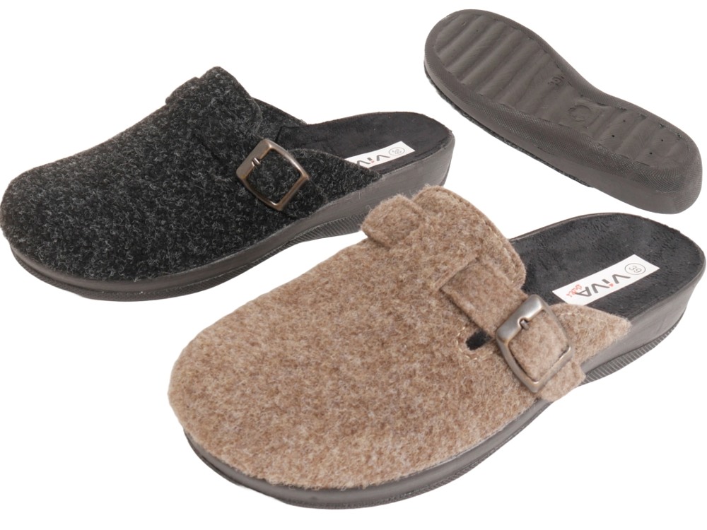 Damen Haus Schuhe winter pantoffeln PU-sohle Hausschuhe Pantoffel Filz - Bild 2 von 3