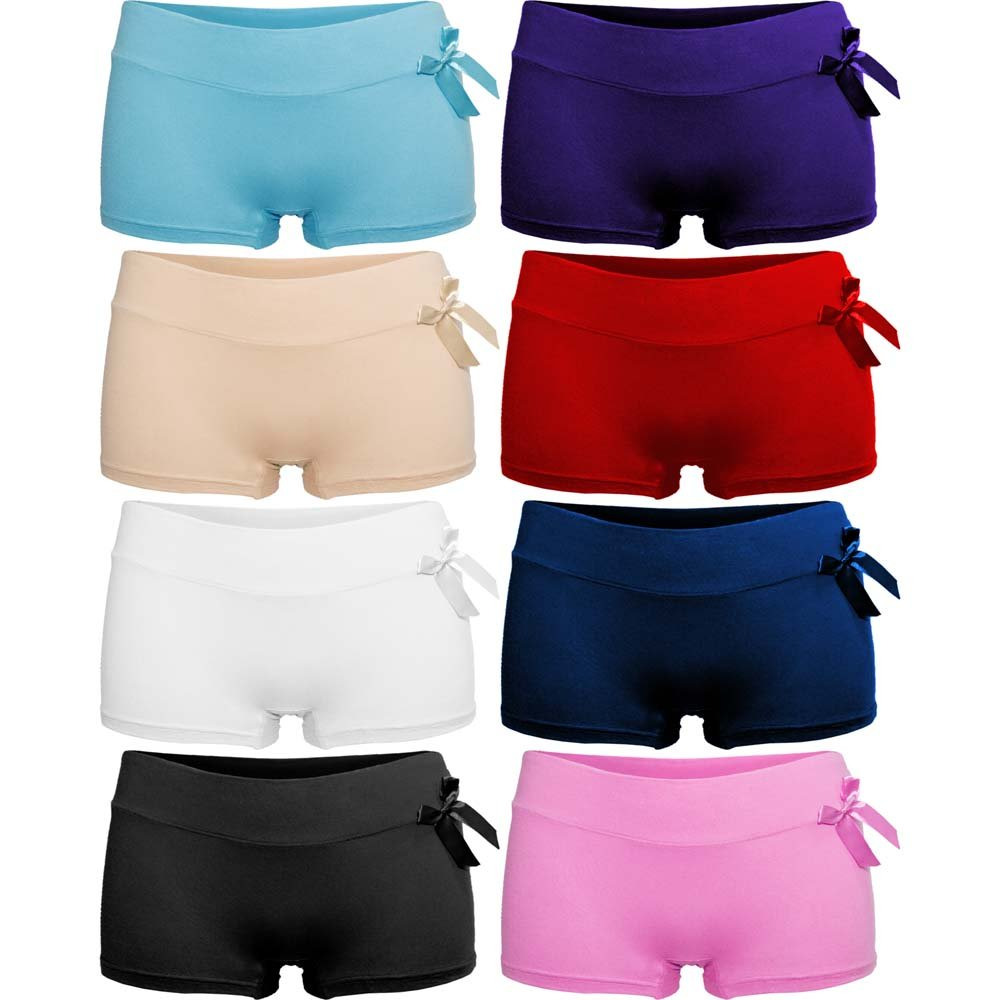 6 Set Damen Hotpants Hipster Boxershorts Unterhose Baumwolle 8012Ribon - Bild 5 von 6