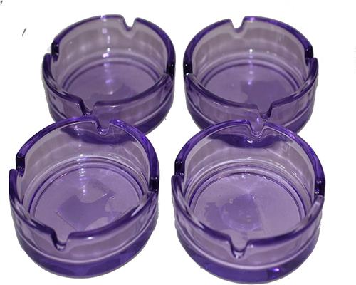 4 Stück Glasaschenbecher Glas Aschenbecher Ø 10,5 cm Rund Stapelbar - Bild 4 von 4