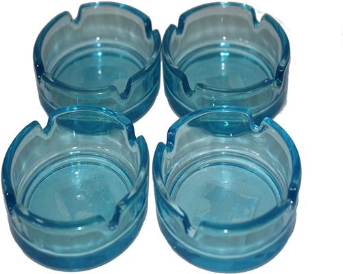 4 Stück Glasaschenbecher Glas Aschenbecher Ø 10,5 cm Rund Stapelbar - Bild 3 von 4