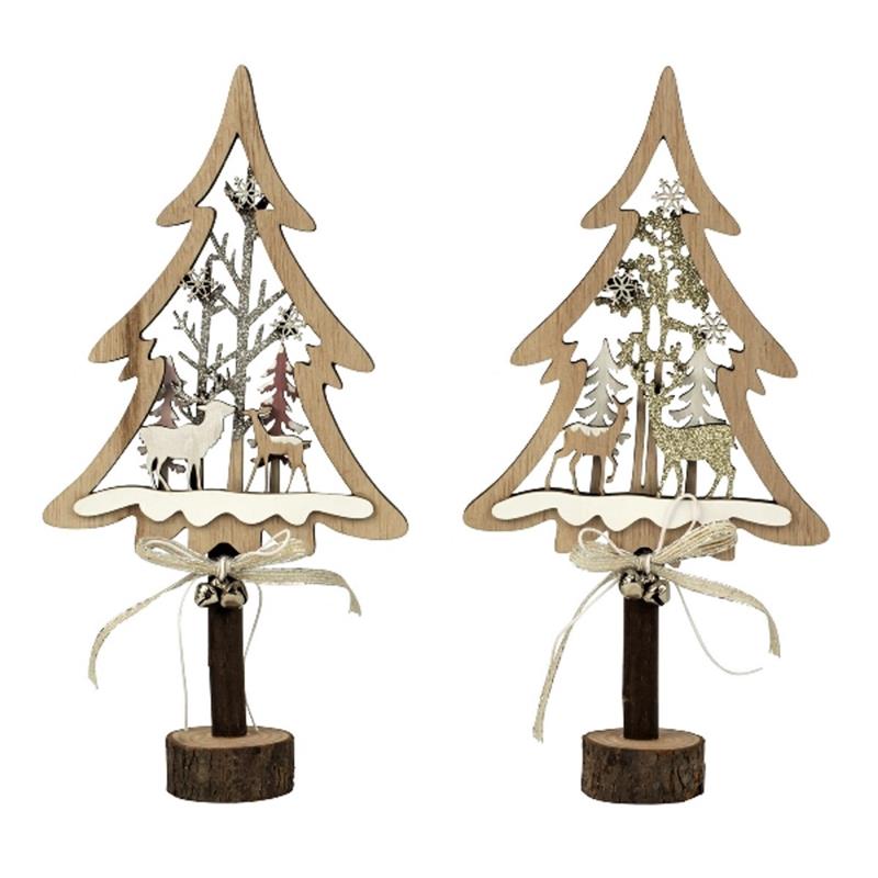 Logbuch-Verlag Weihnachtsdeko 3D - Holztanne Mit Häuser Winterlandschaft