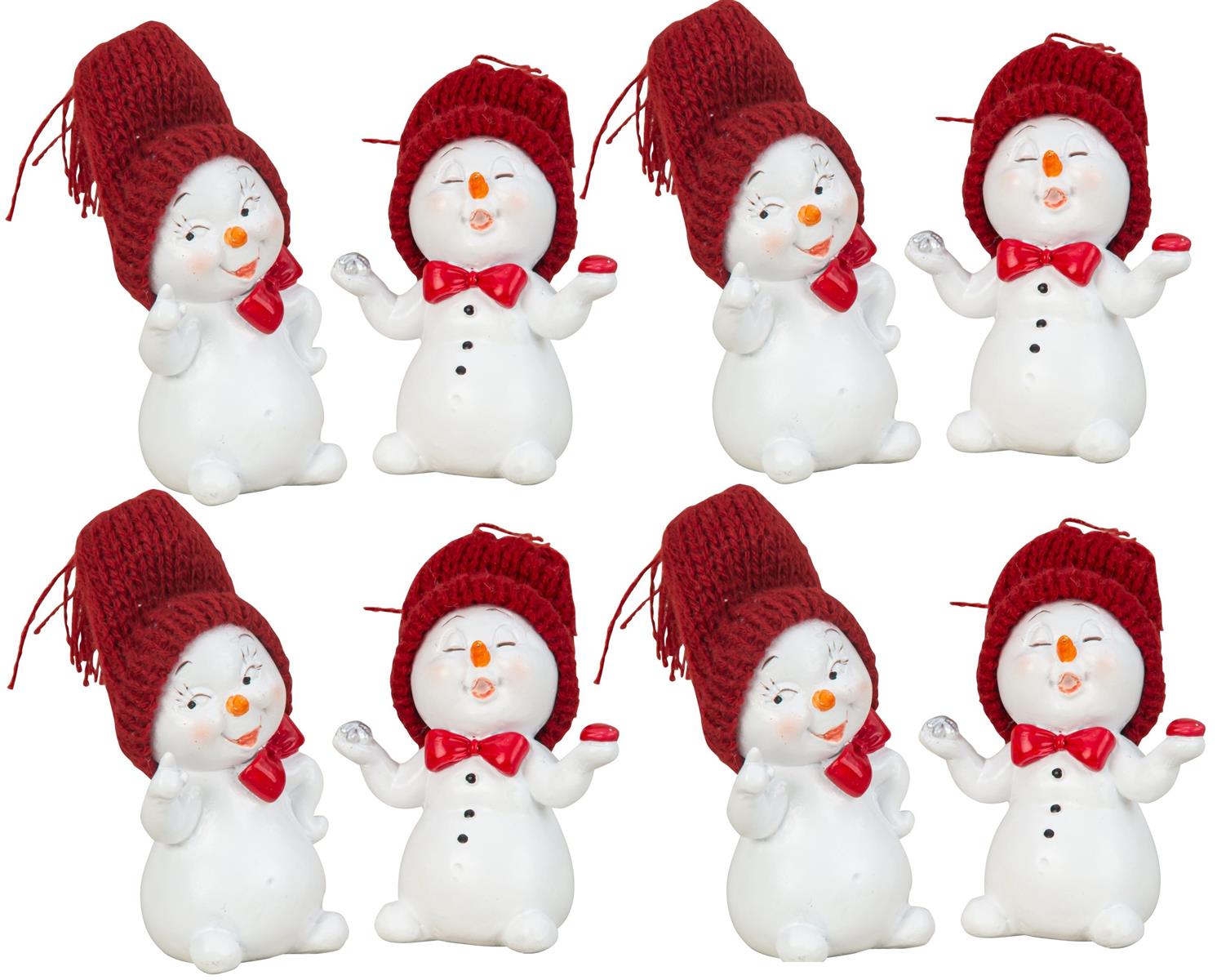 8 Stück Schneemann Figur klein 7cm Mitbringsel Weihnachten Dekofigur Winterdeko