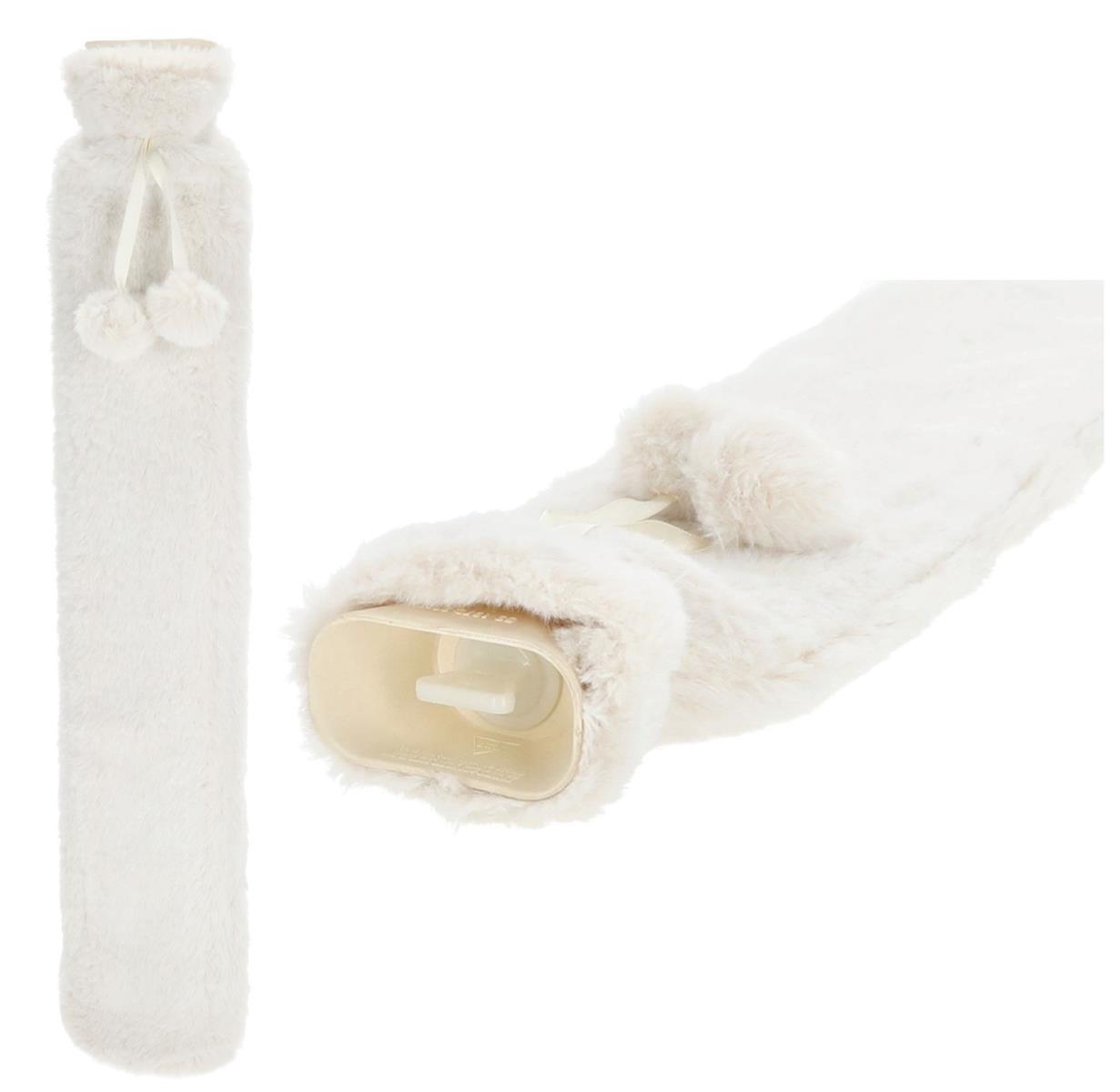 WEISS Wärmflasche Schlauch Fell 72cm weich extra lang Winterzeit Wärme