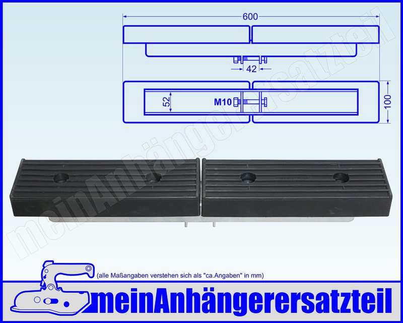 Bügelschrauben U Bügel für Bootsanhänger Bootstrailer - M10 LHxLW 60x82mm
