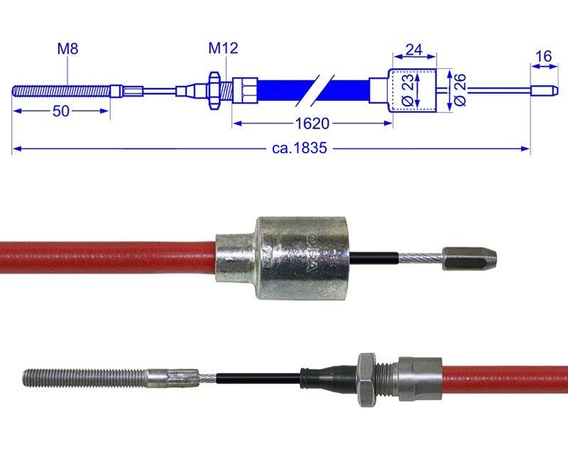 Al-KO/alko Longlife bremsseil cable Bowden 1020/1230mm con rosca a finales de 299711 