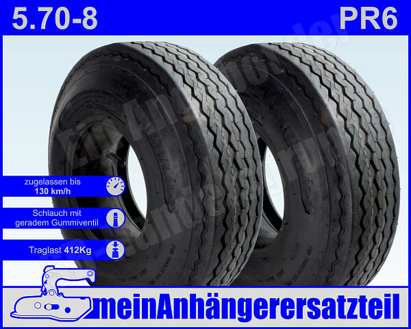 2 Reifen 3.50-10 + Schläuche Für Piaggio Ape & Vespa - 6PR Cross Reifen Set