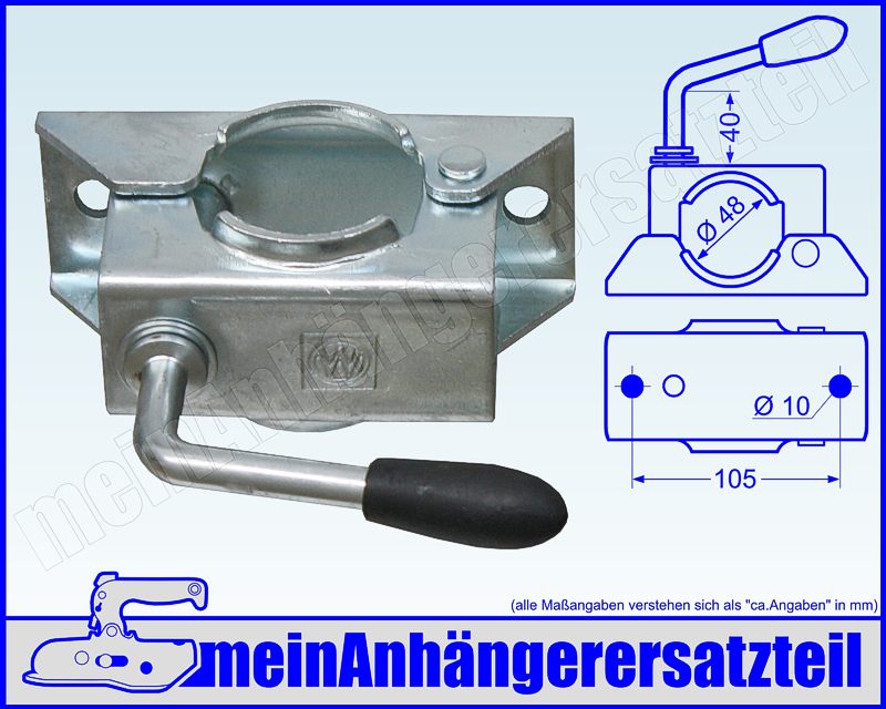 BÜNTE, Klemmhalter, Durchmesser Ø 48 mm, für Stützrad & Stützen
