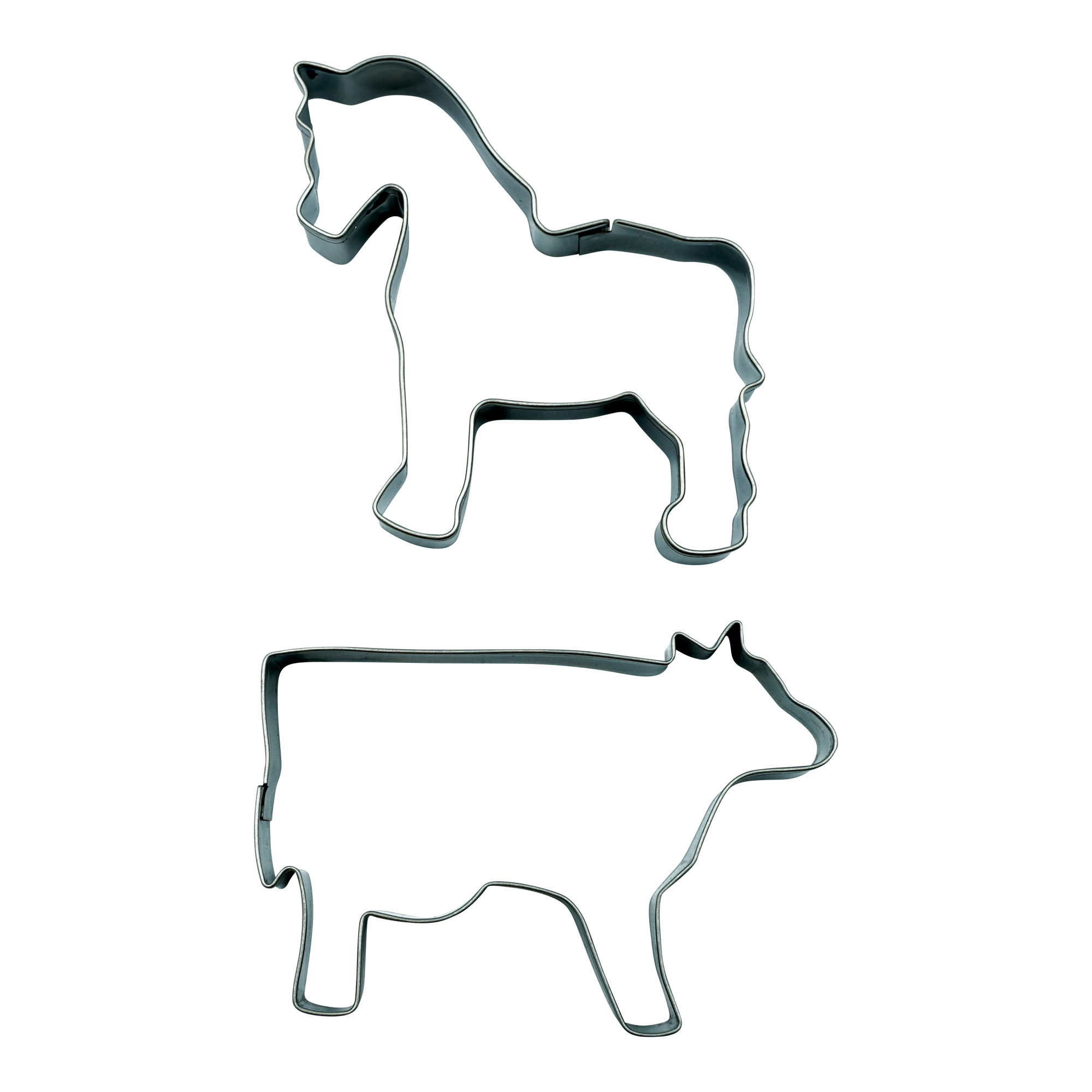 Set Pferd und Kuh Ausstecher Ausstechform Keksausstecher Tier Bauernhoftiere