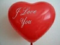 Herzballons 12  Fashion Solid rot mit Aufdruck I Love You