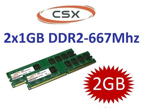 2x 1GB = 2GB RAM Speicher DDR2 PC2 5300 667Mhz 240pin