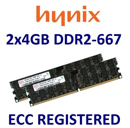 2x 4GB = 8GB DDR2 RAM ECC REG 667 Mhz HYMP151P72CP4 Y5 Registered