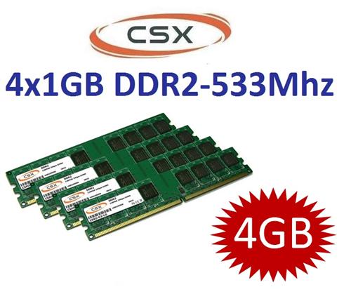 4x 1GB = 4GB RAM Speicher DDR2 PC2 3200 533Mhz / 400Mhz