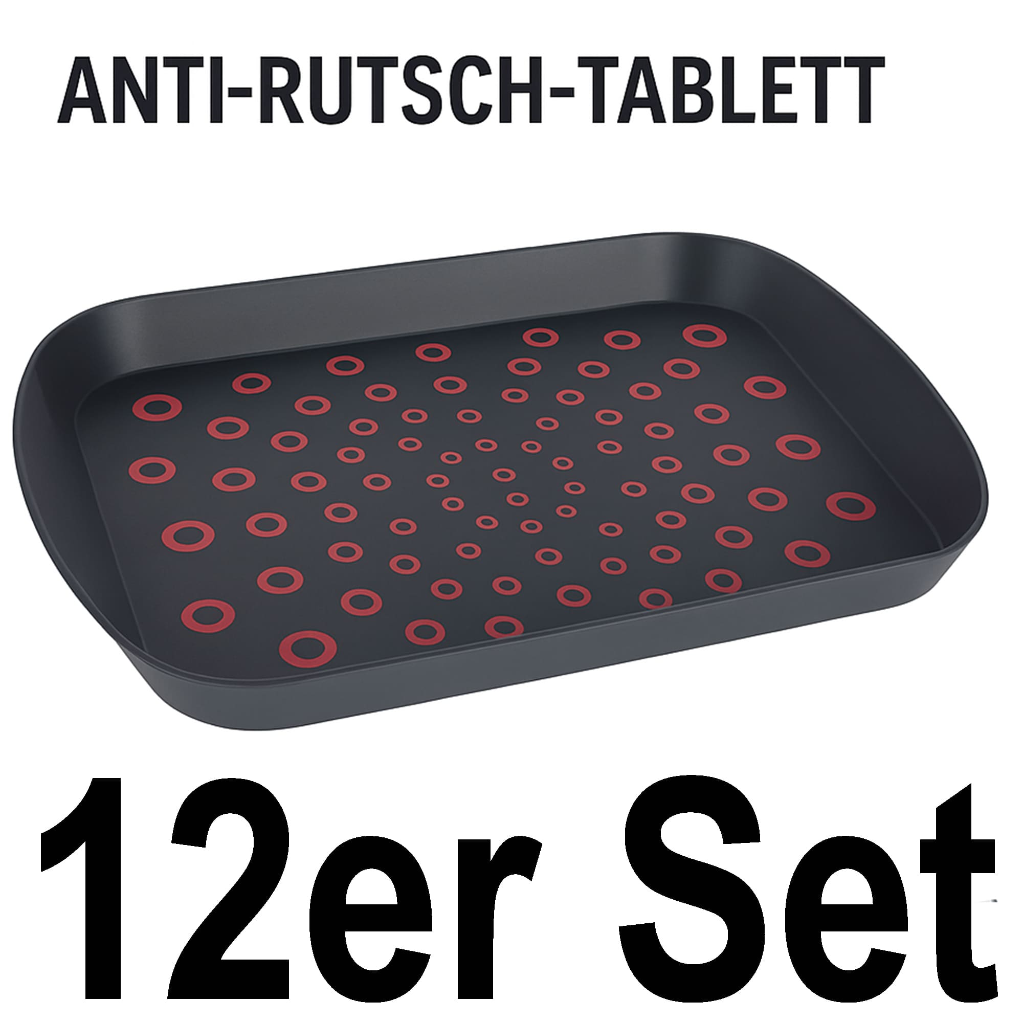 Serviertablett Set Frühstückstablett Gastro Rutschfest Kunststoff Tablett Griff - Bild 12 von 12