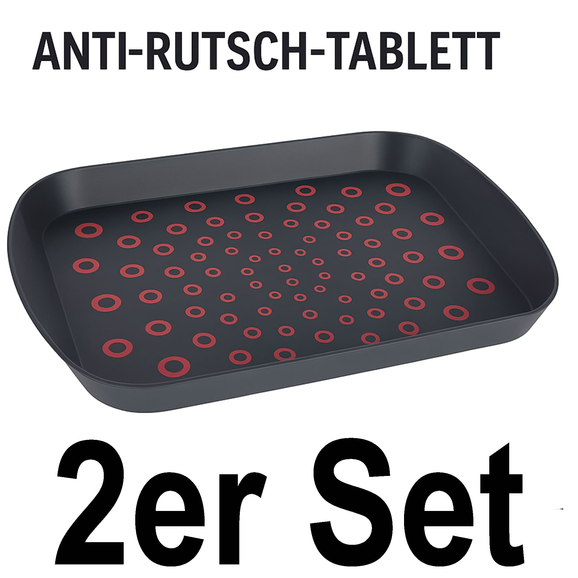 Serviertablett Set Frühstückstablett Gastro Rutschfest Kunststoff Tablett Griff - Bild 10 von 12