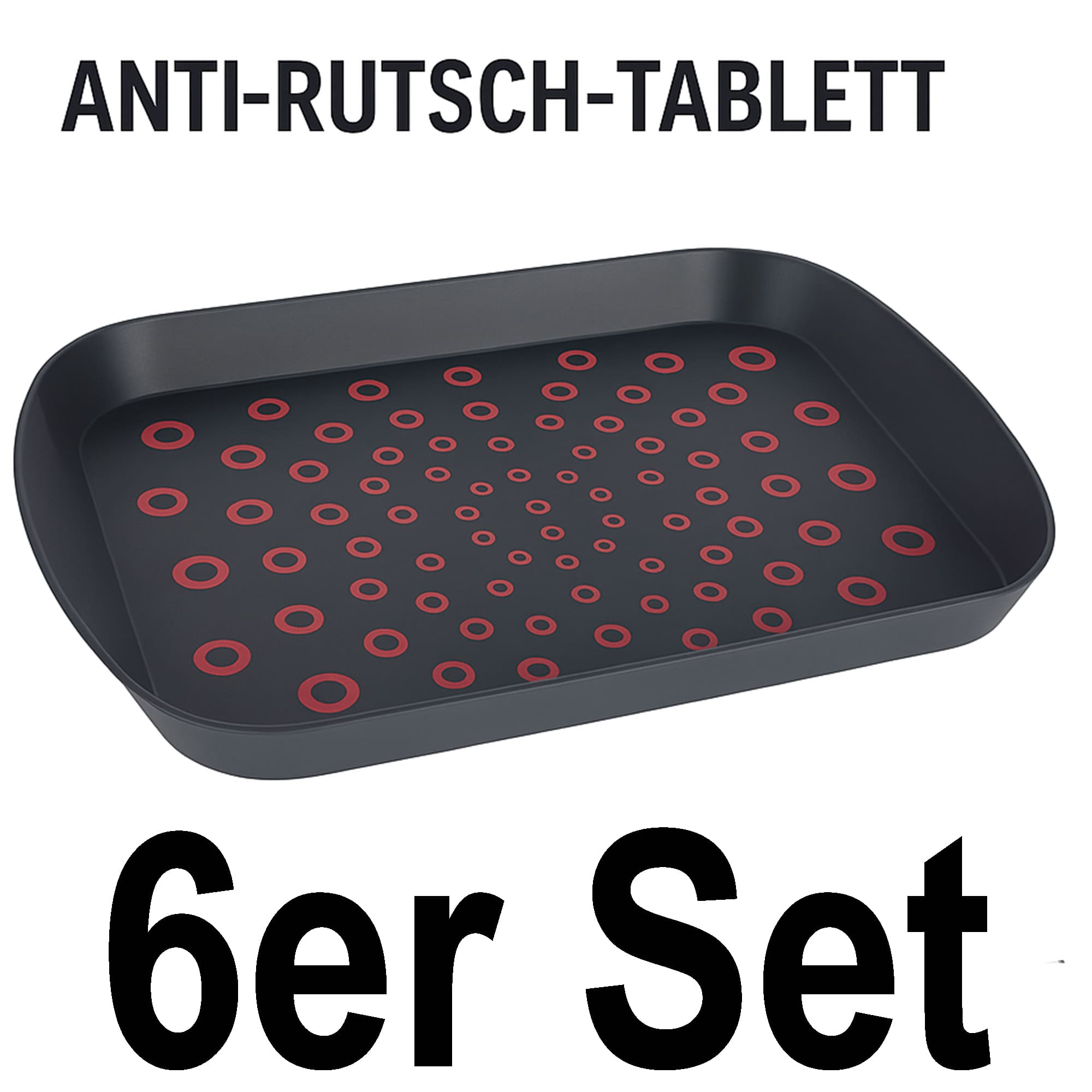 Serviertablett Set Frühstückstablett Gastro Rutschfest Kunststoff Tablett Griff - Bild 11 von 12