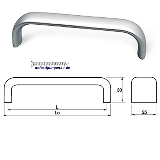 Möbelgriff Alu Küchengriff Schrankgriff Aluminiumgriff Schubladengriff