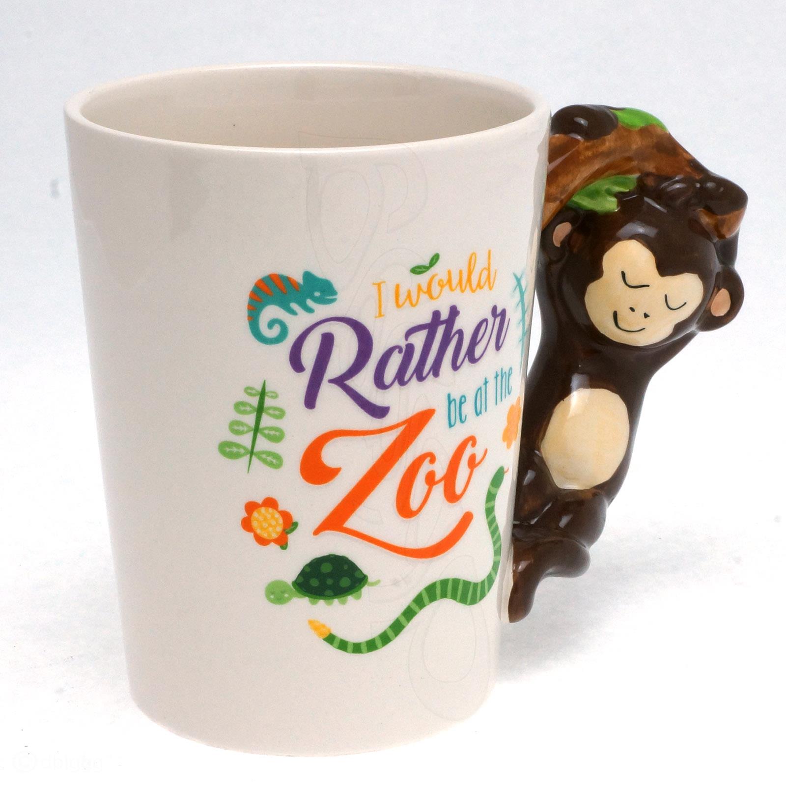 Zooniverse Affe Kaffeebecher mit geformtem Griff Tasse Zootiere Keramik