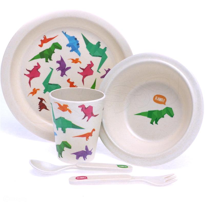 Dinosaurier Kinder-Set 5-tlg. Bambus umweltfreundlich