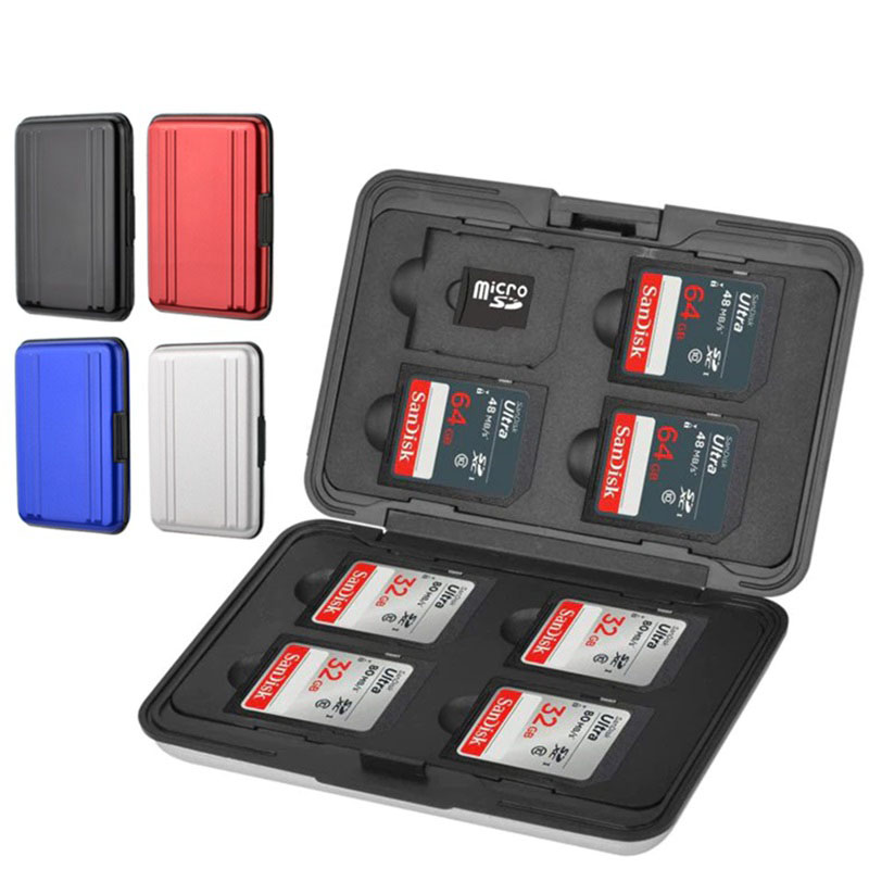 Aluminium Speicherkarten Schutzbox Tasche Case Box Etui Hülle Micro SD SDHC