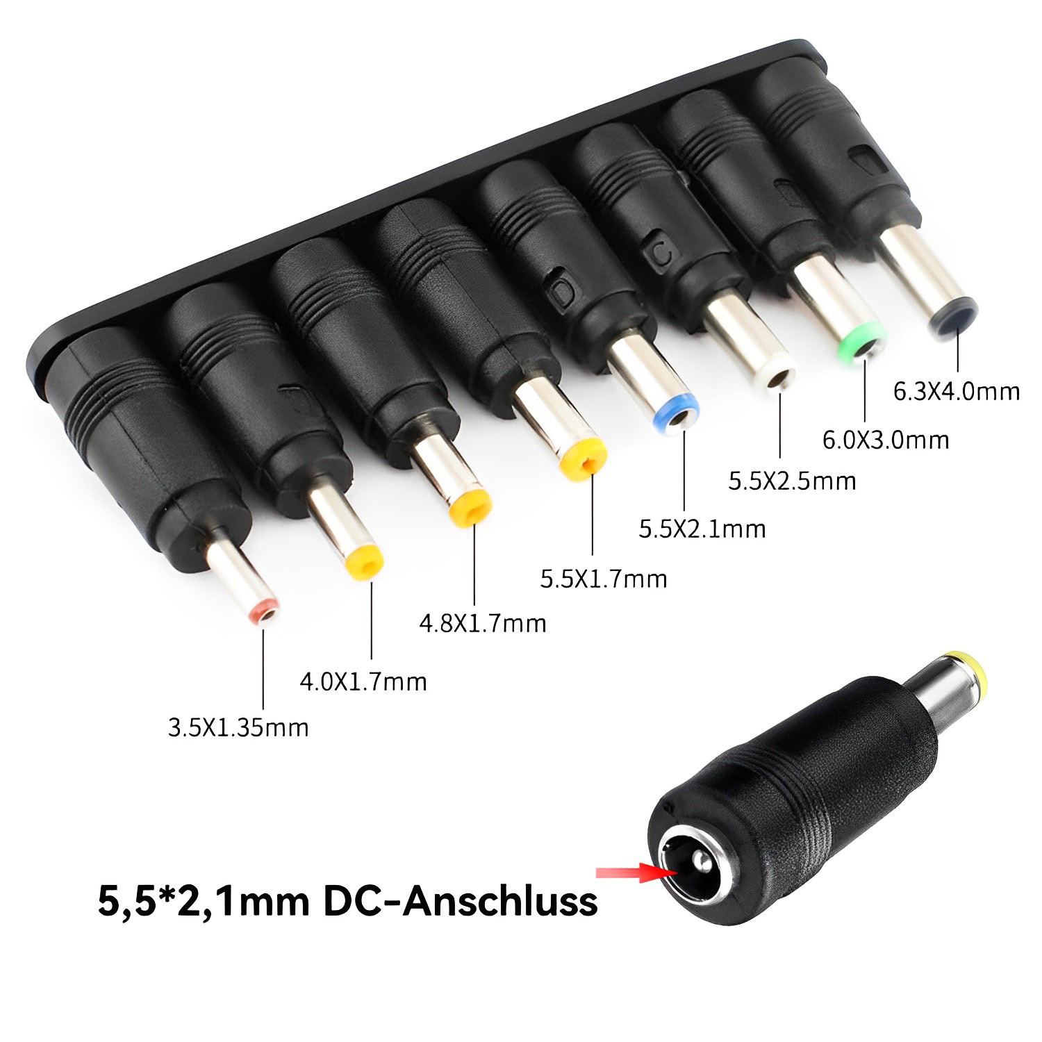 8 in 1 Universal Stromkabel USB zu DC 5,5 * 2,1mm 6,4 *4,4mm Klinke 5V Ladekabel