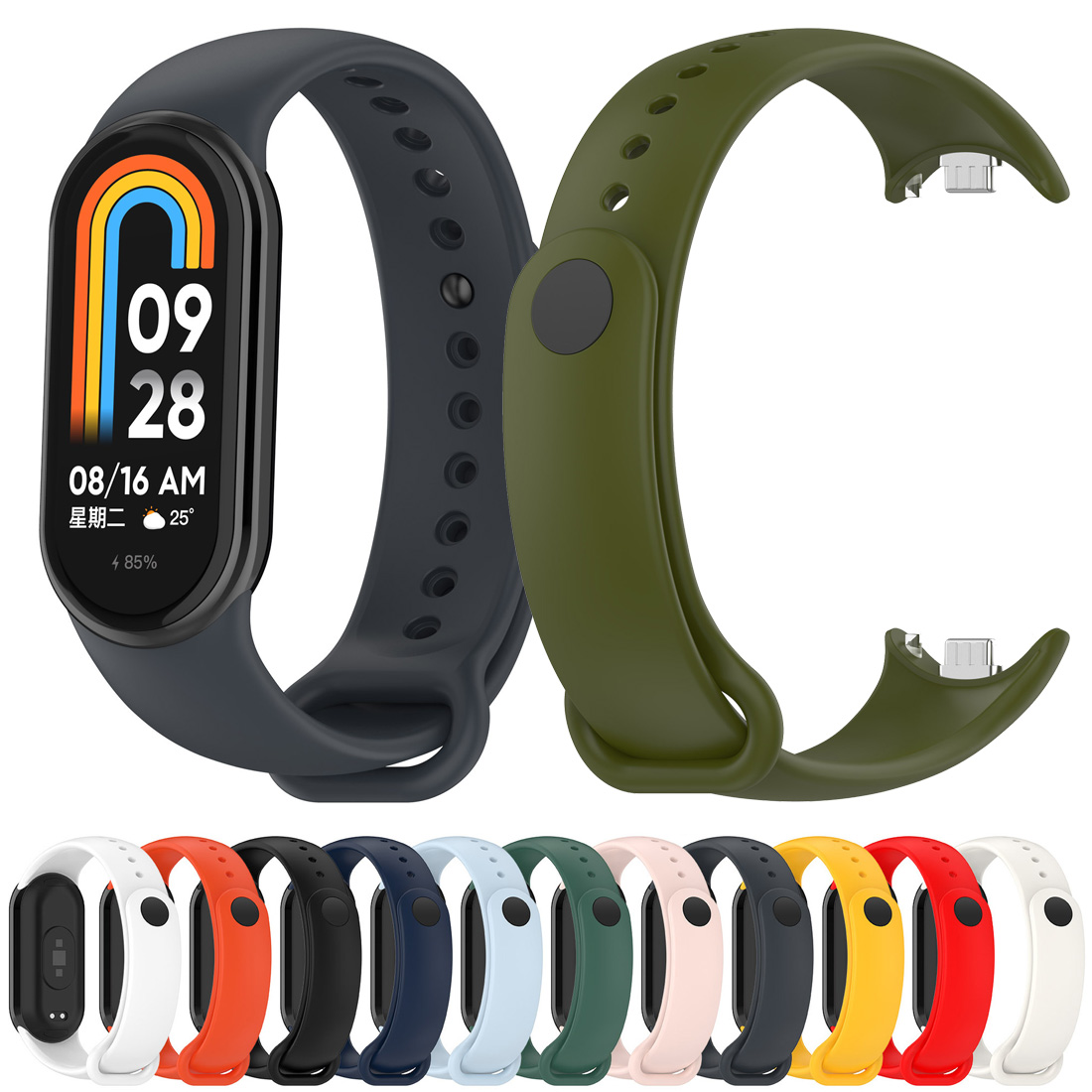 Silikon Armband Für Xiaomi Smart Band 8 Ersatz Strap Sport Tracker Uhrenarmband