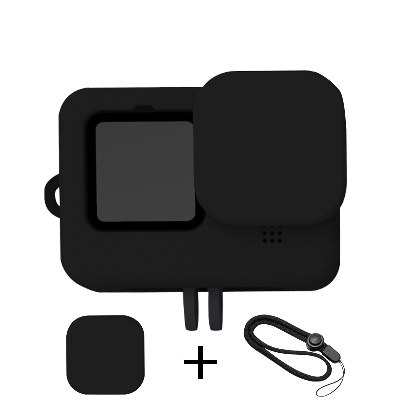 SFNTION Schutzhülle Silikon Hülle Kompatibel für GoPro Hero 9 Silikon Case Protector Cover mit Lanyard und Objektivdeckel 