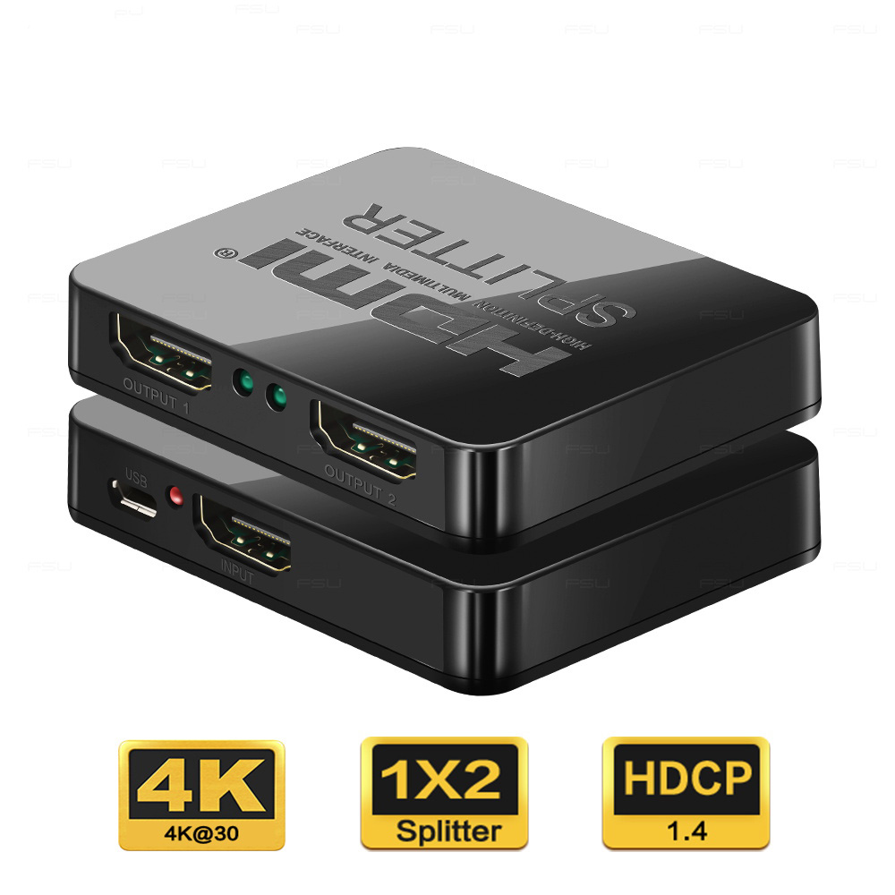 1 in 2 Out HDMI Splitter Umschalter 3D 4K Ultra HD Full 1080P Verteiler Adapter