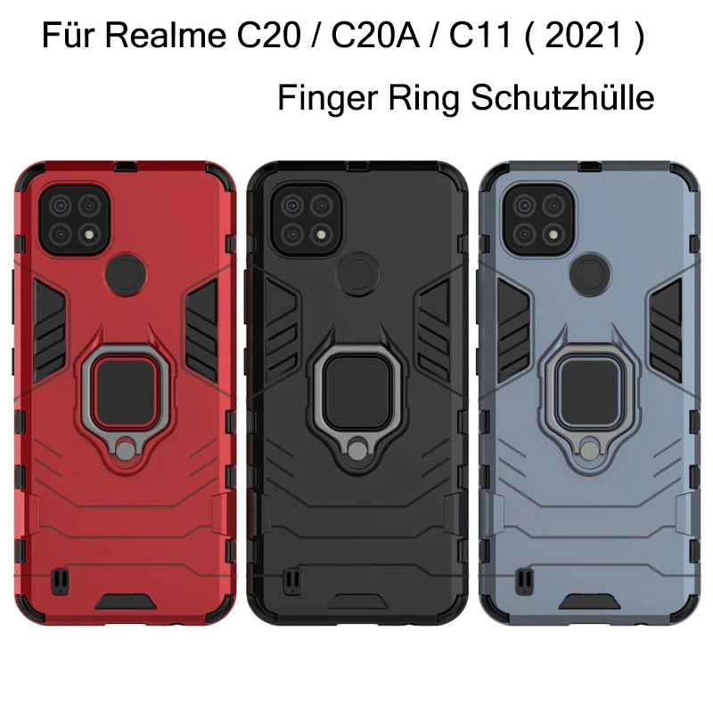 SchutzHülle Für Realme C20 C20A C11 ( 2021 ) Ring Case Backcover Handy Tasche