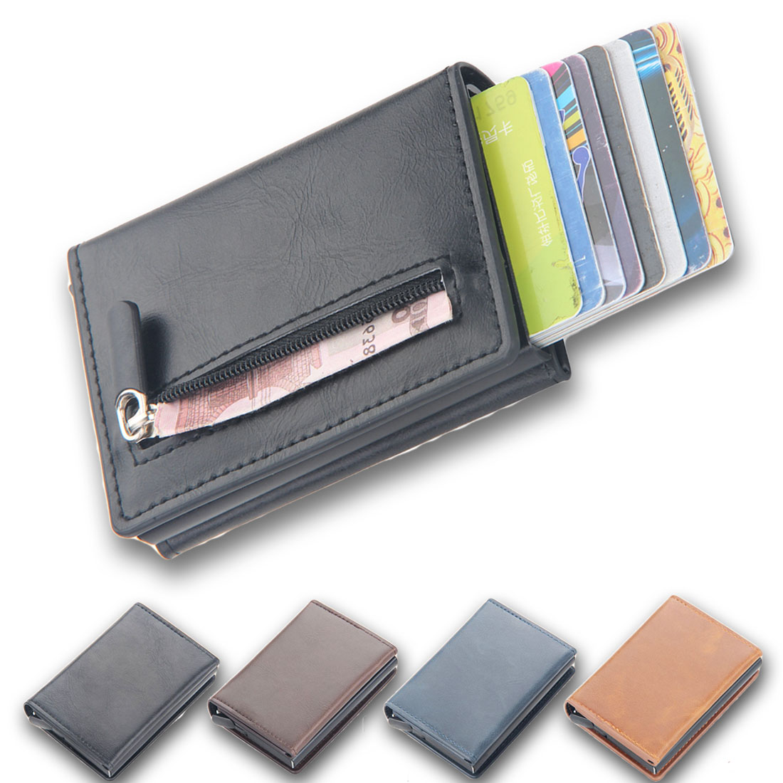 Schutz mini Geldbörse Portemonnaie Geldbeutel Wallet Kartenetui mit RFID