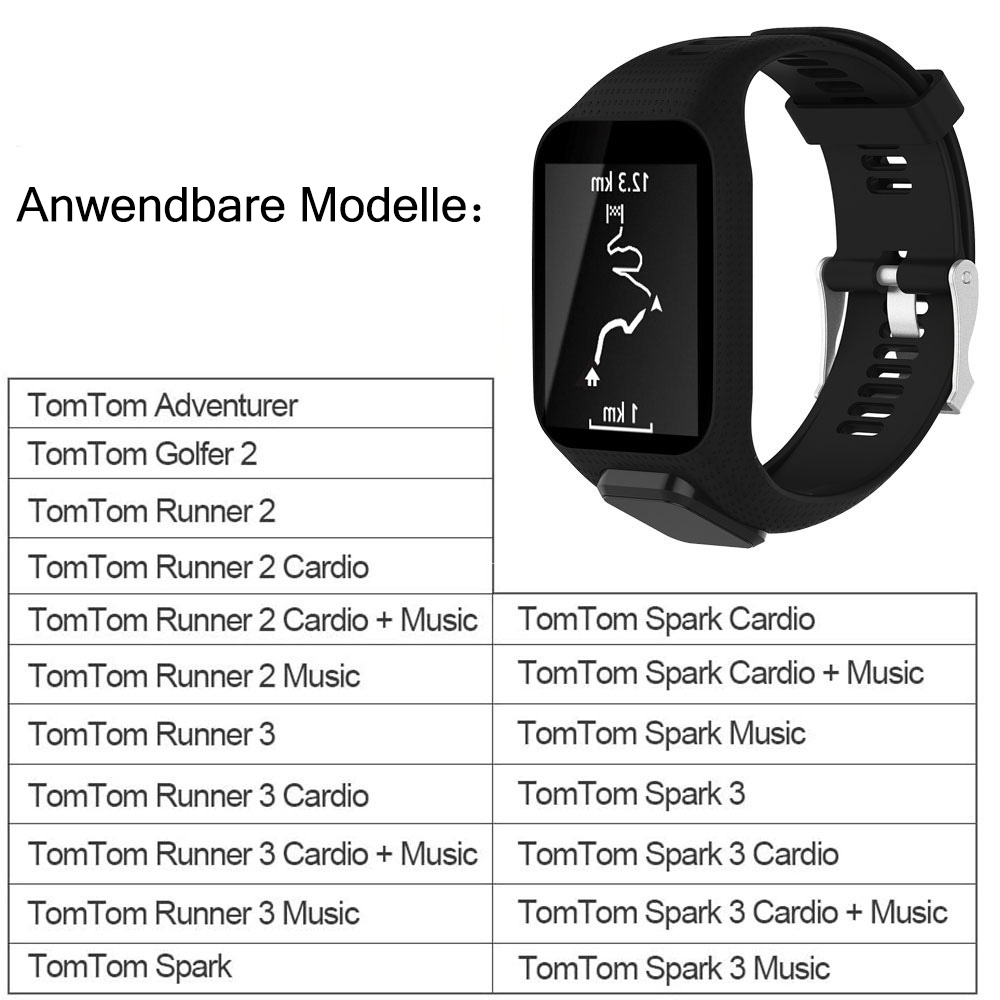 Silikon Armband Für TomTom Spark 3,Spark 3 Music,Spark,Spark Cardio,Spark Music