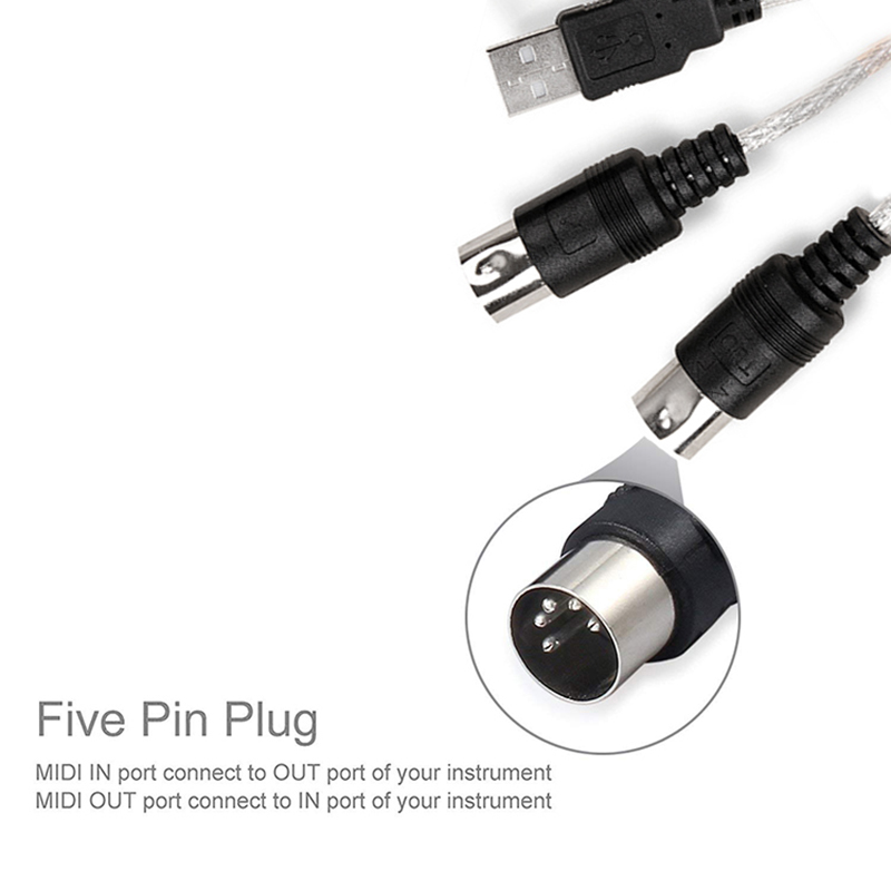 MIDI USB Kabel Für PC to Music Keyboard USB auf MIDI 5 Polig Konverter Kabel