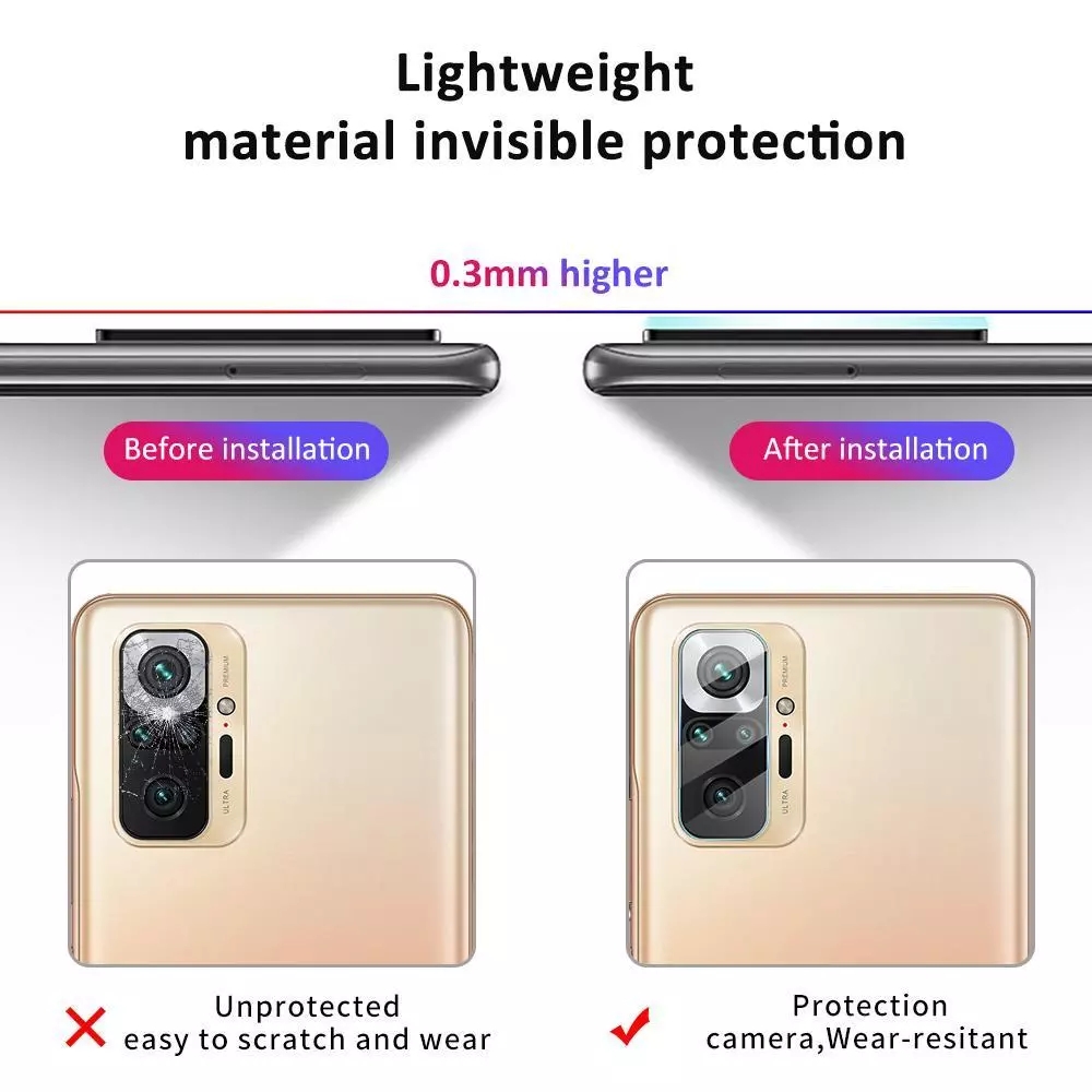 Kamera Linse Schutzglas Für Xiaomi Mi 11T / Mi 11T Pro Kameraglas Panzerfolie 9H