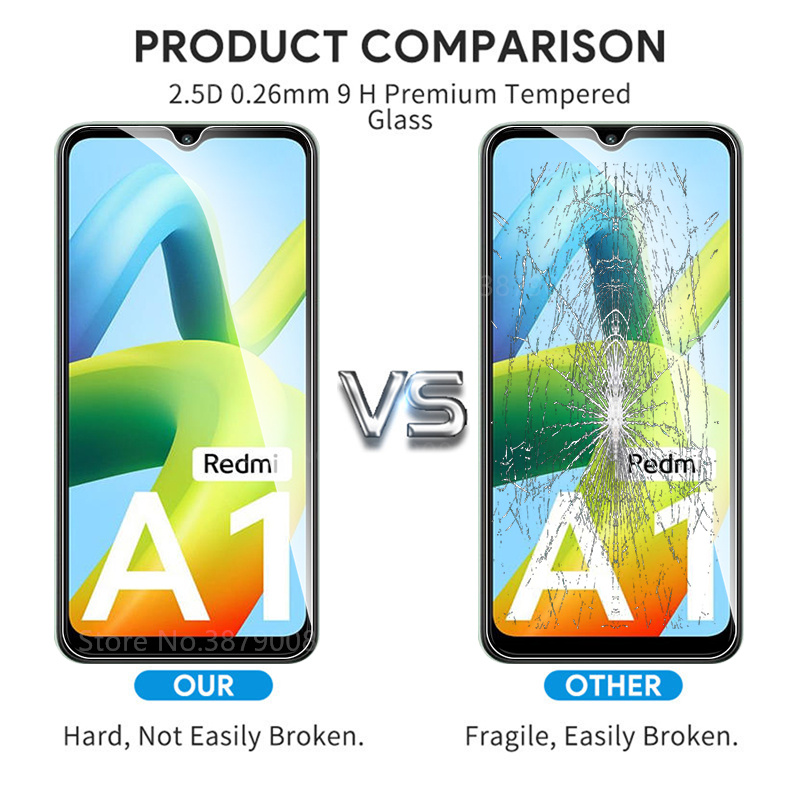 2er-Pack Schutzglas Display Full Screen Panzerfolie Für Xiaomi Redmi A1 / A1+