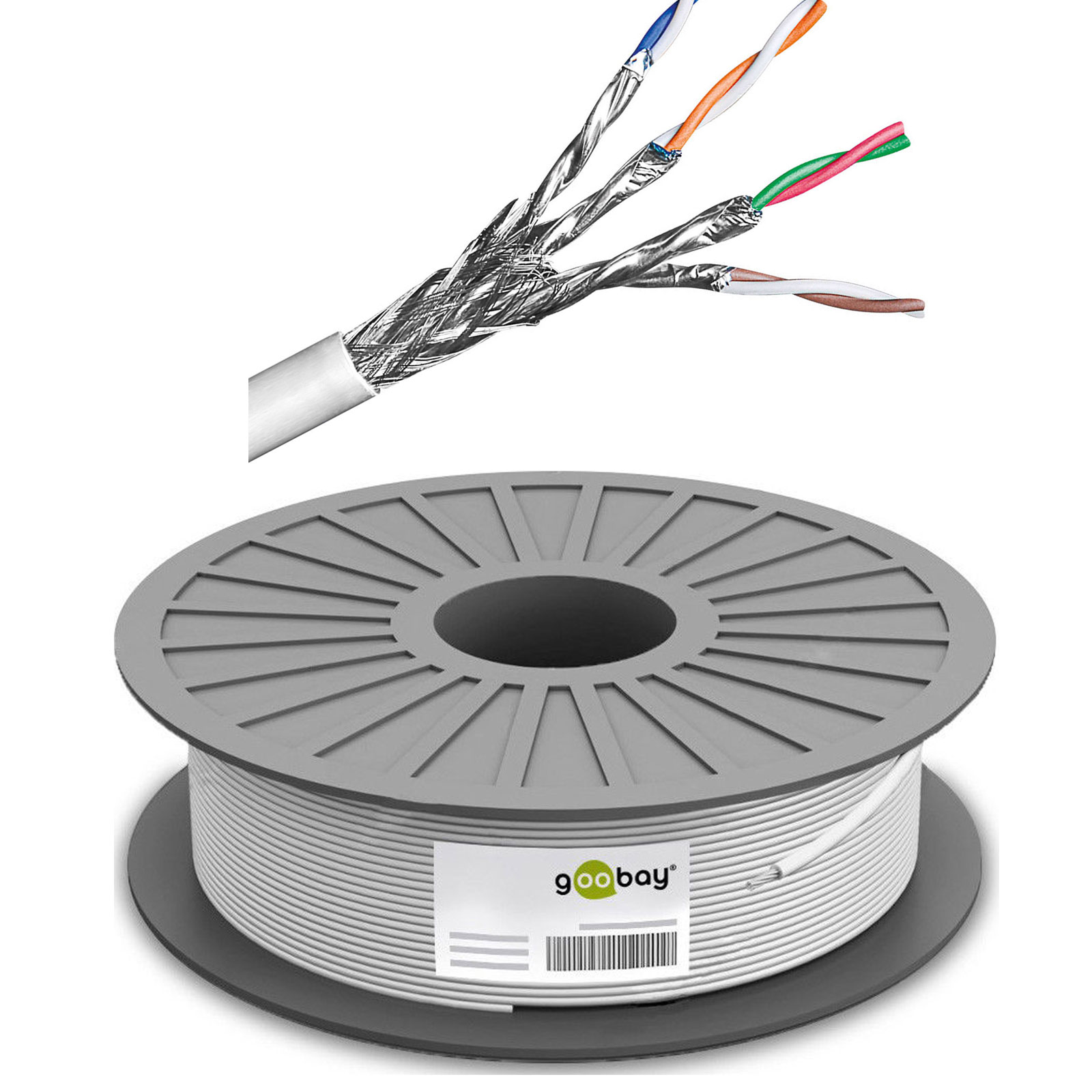100m 0,28€//m CAT6 Netzwerkkabel Verlegekabel SFTP Schirmung PIMF Gigabit LAN DSL