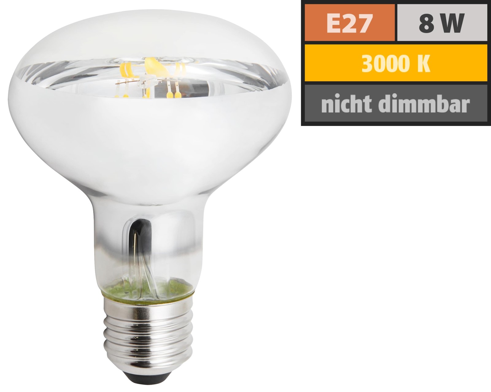 LED Reflektorstrahler E14 R50 4W | E27 R63 6W | E27 R80 8W | 360° 3000K warmweiß