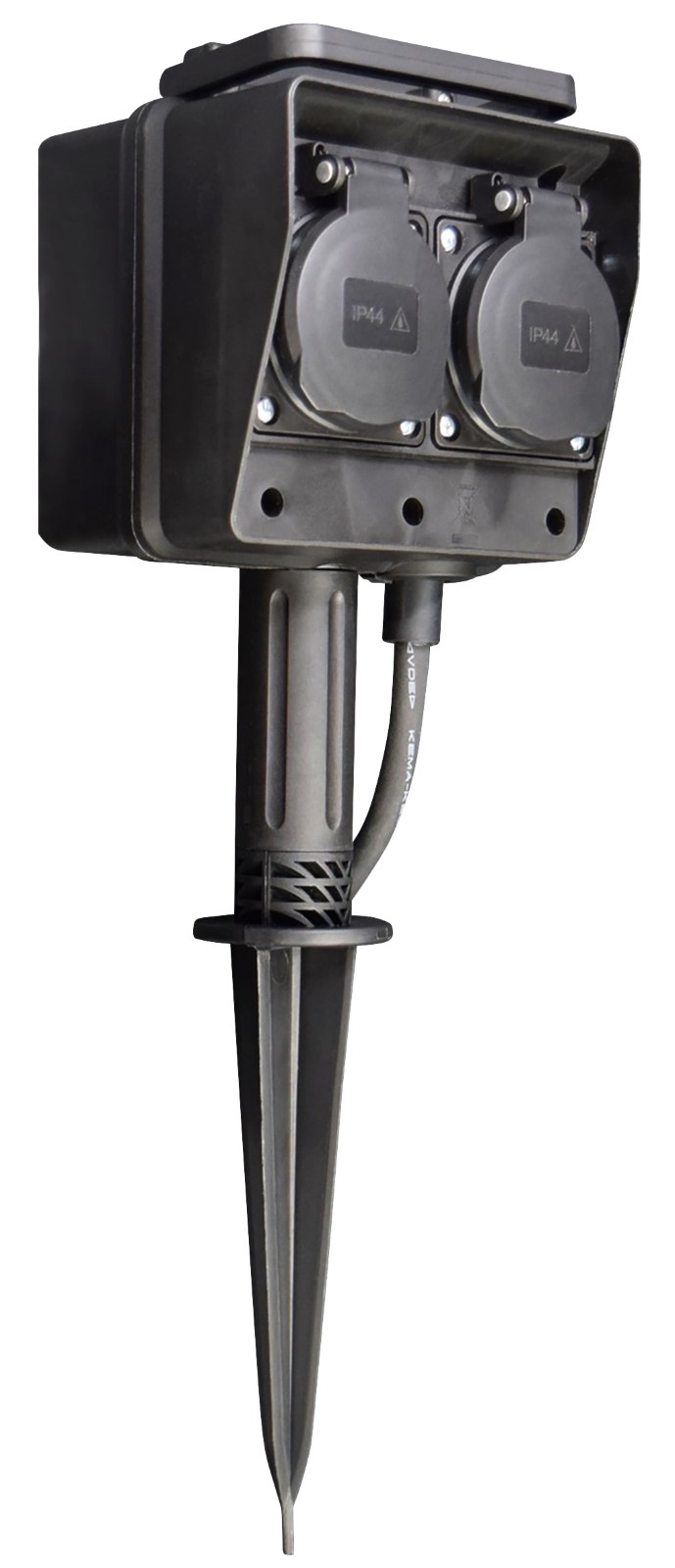 2fach 4fach Gartensteckdose mit Erdspieß IP44 Outdoor Steckdose +Deckel 3m Kabel - Bild 15 von 16