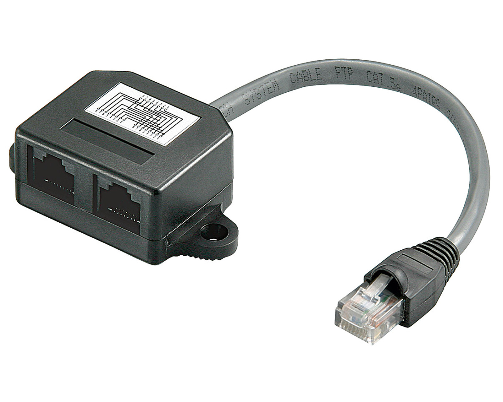 RJ45 CAT.5e 11 Netzwerk Y Adapter 10/100 LAN Doppler Verteiler