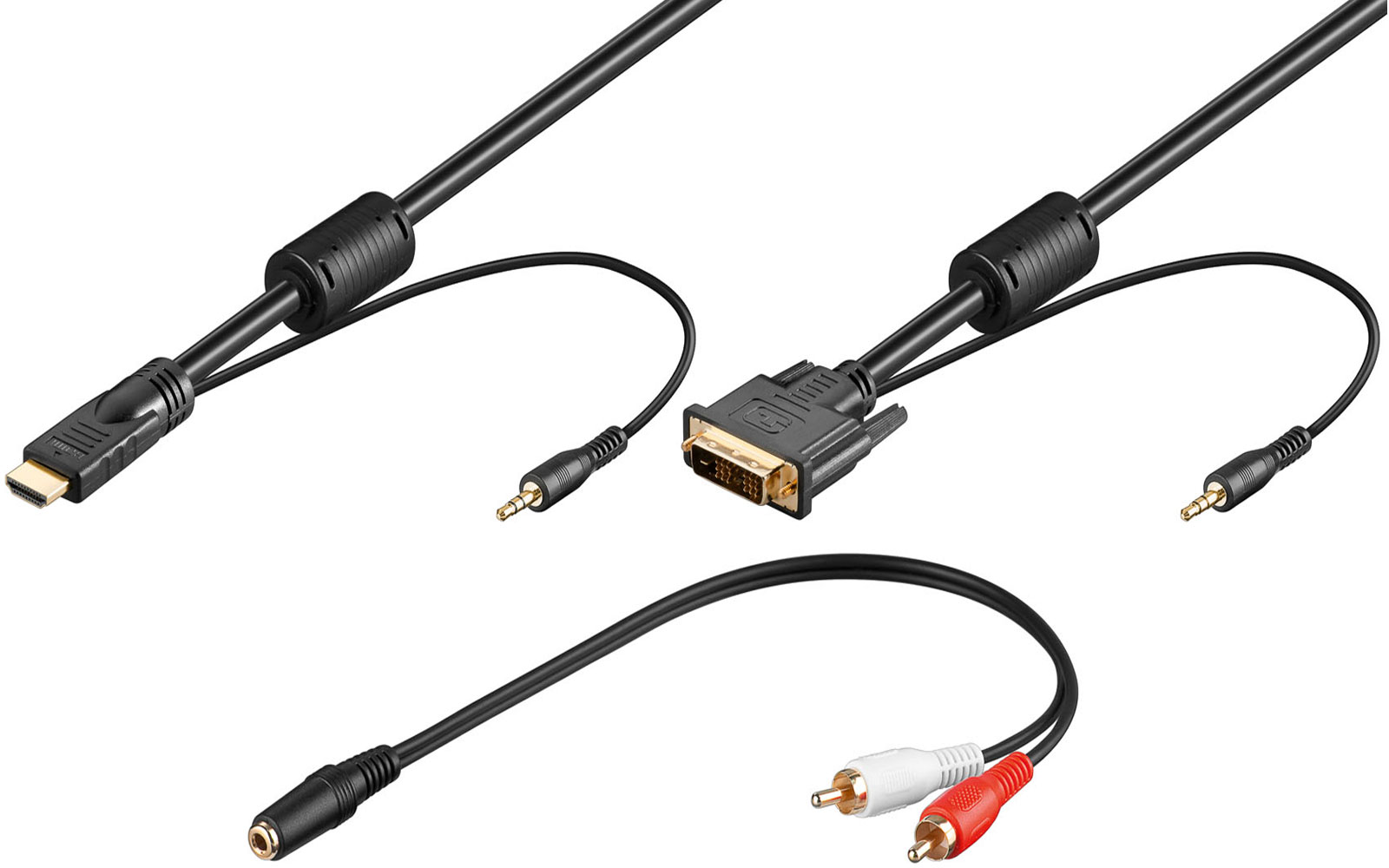 Goobay® 2m DVI HDMI Adapter Kabel mit Audio Ton inklusive Klinke Cinch Adapter eBay