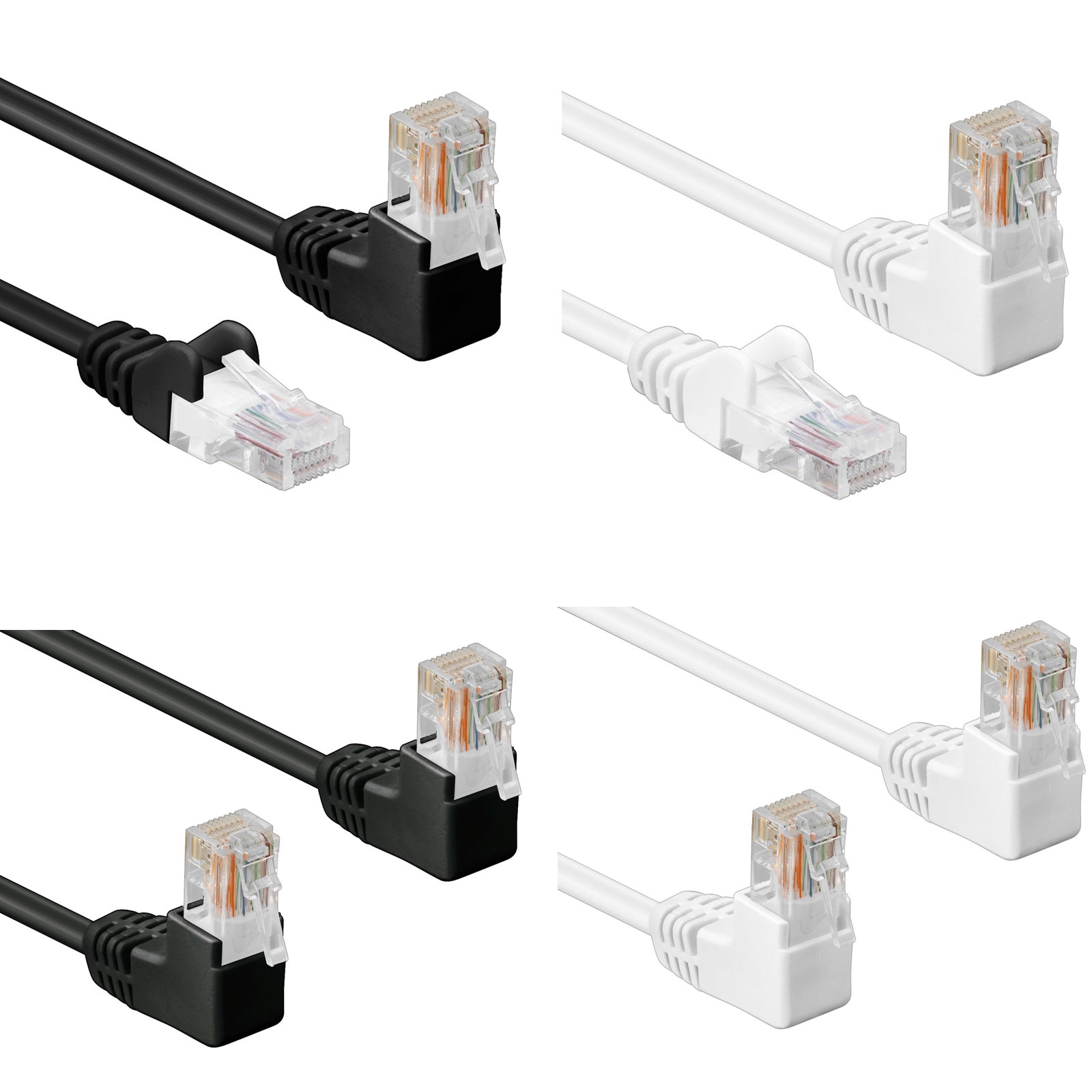 S/FTP Kabel 1 Meter Lan Kabel 1m Lan Kabel Winkel RIIEYOCA Abwärtswinkel Ethernet Adapter, 90 Grad RJ45 Stecker Zu Lan Kabel Abgewinkelt Winkelstecker Lan Kabel Lan Kabel 10 Cm