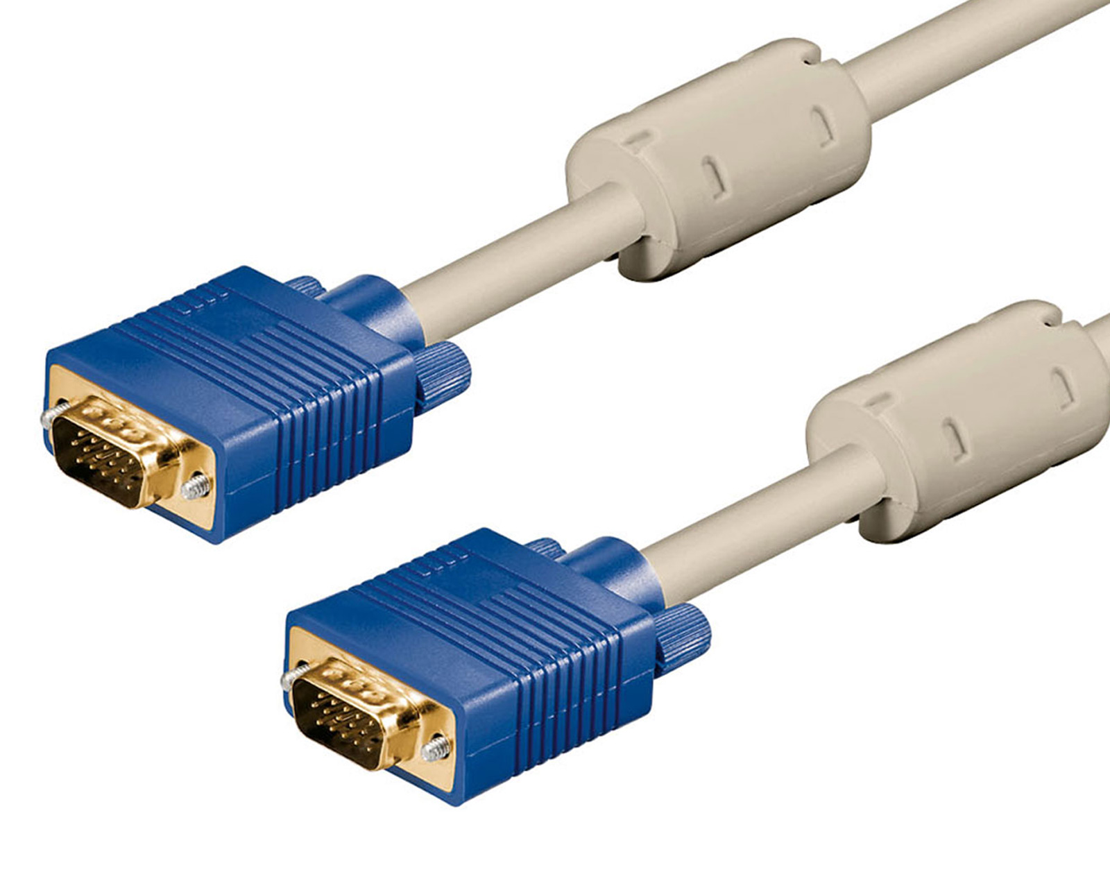 10m SVGA Kabel SVGA VGA XGA Monitor Anschlusskabel beige Ferrite