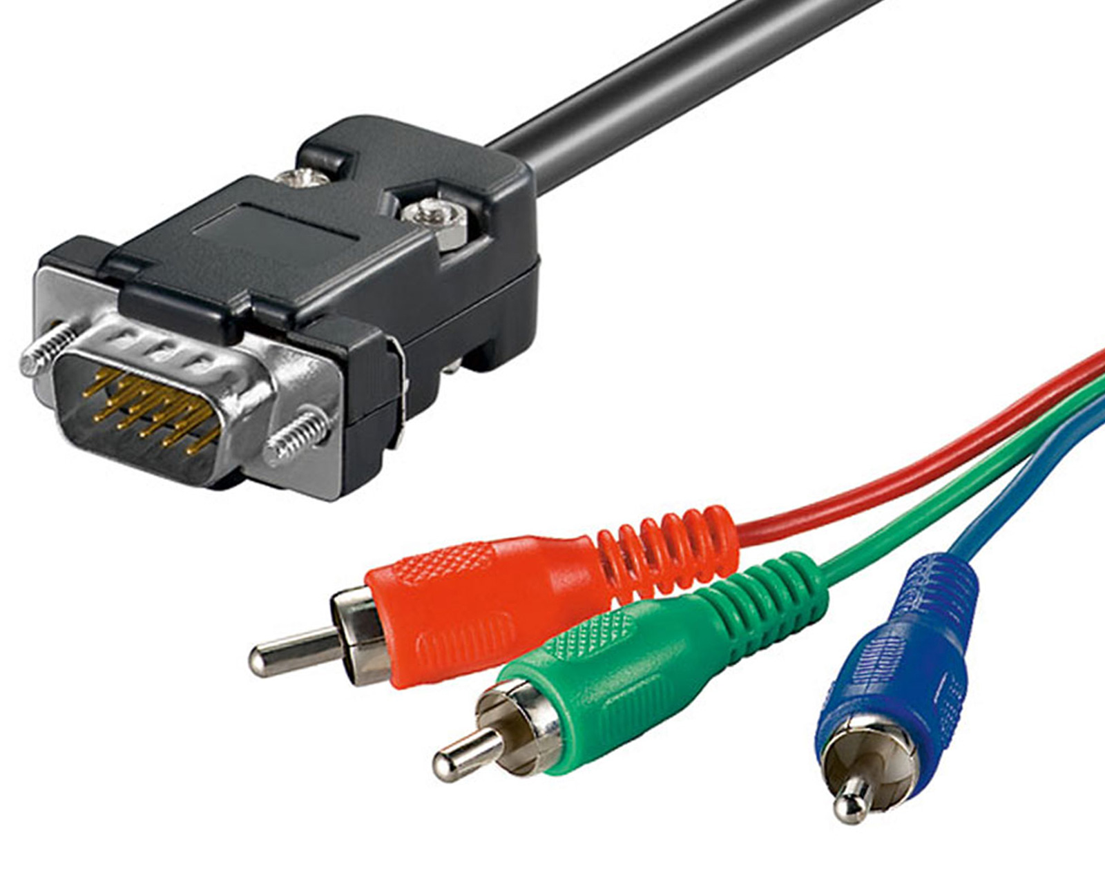 5m Video Audio Anschluss Kabel 15-polig S-VGA Stecker auf RGB 3x Cinch Stecker | eBay