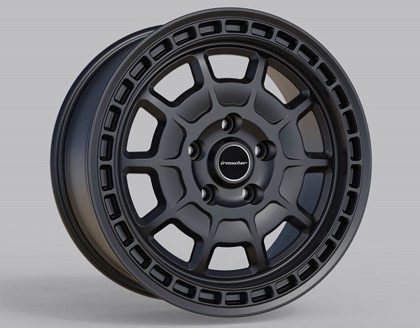 Bridgestone Dueler AT002 104H XL 235/55 R18 Komplettrad Irmscher Cross Star Felge schwarz für Tourneo Transit Custom