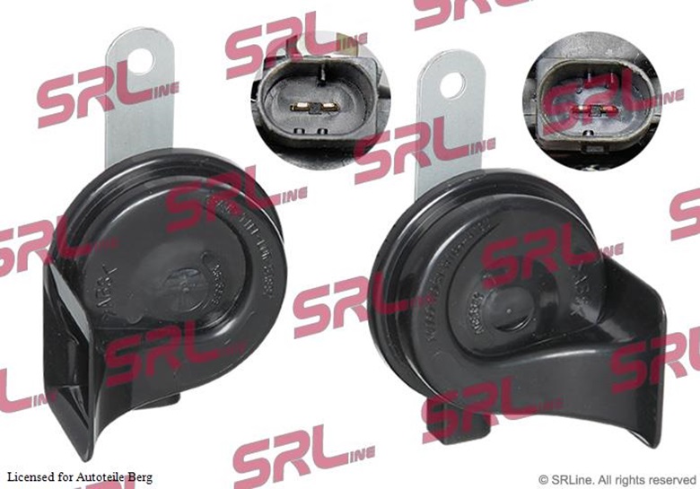 SRLine 2 x Signalhorn Horn Hupe Signal Hochton Tiefton für VW Gof V 5 VI 6 Skoda