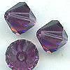 3 Stück Swarovski Perle Biconus Amethyst 8 mm dunkel lila