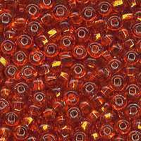 Pony Beads 4 mm 10 g orange silver lined Indianerperlen