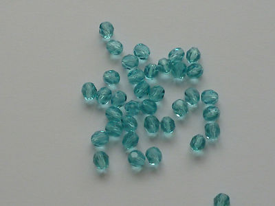 Glasschliffperlen hellblau transparent 6 mm zum Basteln 20 Perlen