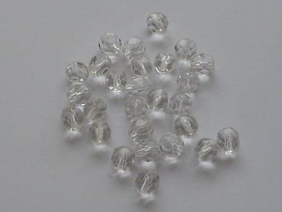 Glasschliffperlen transparent 7 mm zum Basteln 20 Perlen