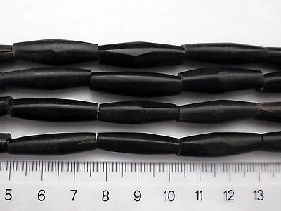 4 Stück Hornröhre schwarz 25x8 mm Hair Pipe Perle Horn