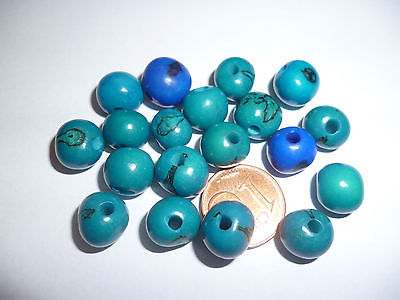 50 Stück Acai Perlen blau Mix Brasilien ca 8 mm